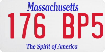MA license plate 176BP5