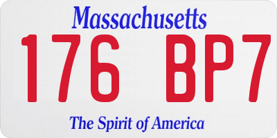 MA license plate 176BP7