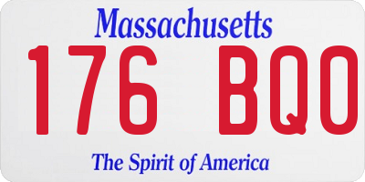 MA license plate 176BQ0