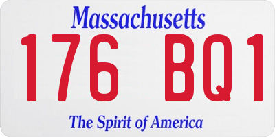 MA license plate 176BQ1