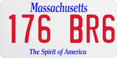 MA license plate 176BR6