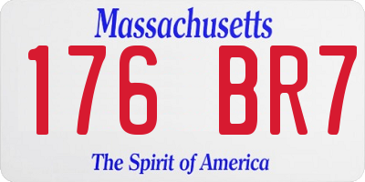 MA license plate 176BR7