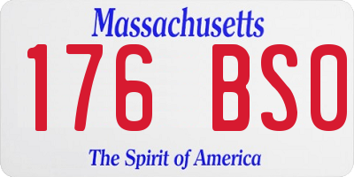 MA license plate 176BS0