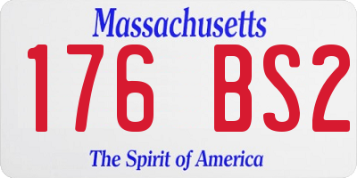 MA license plate 176BS2