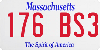 MA license plate 176BS3