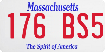 MA license plate 176BS5