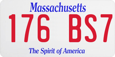 MA license plate 176BS7