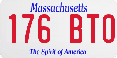 MA license plate 176BT0