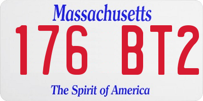 MA license plate 176BT2