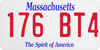 MA license plate 176BT4