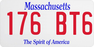 MA license plate 176BT6