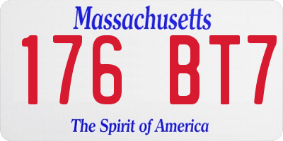 MA license plate 176BT7