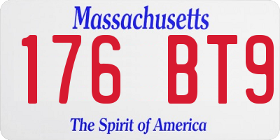 MA license plate 176BT9