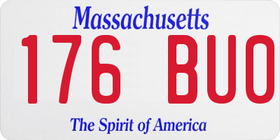 MA license plate 176BU0