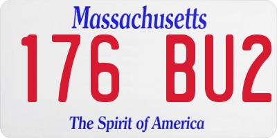 MA license plate 176BU2
