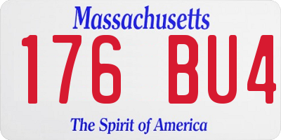 MA license plate 176BU4