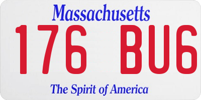 MA license plate 176BU6
