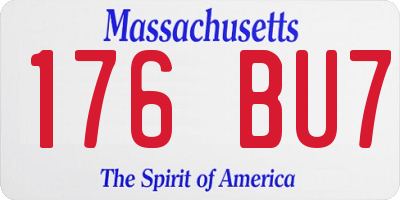 MA license plate 176BU7