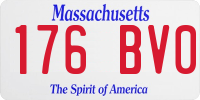 MA license plate 176BV0