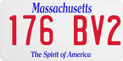 MA license plate 176BV2