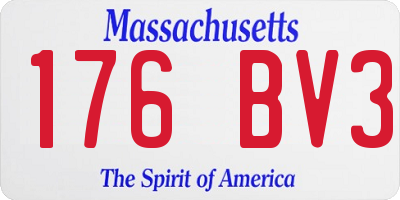 MA license plate 176BV3