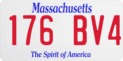 MA license plate 176BV4
