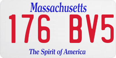 MA license plate 176BV5