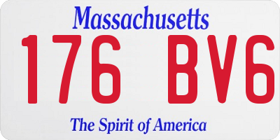 MA license plate 176BV6