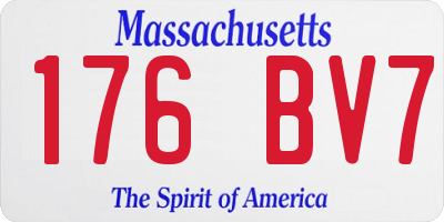 MA license plate 176BV7