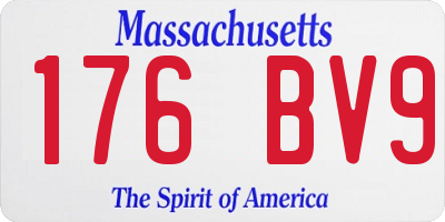 MA license plate 176BV9
