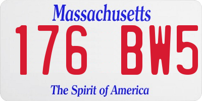 MA license plate 176BW5