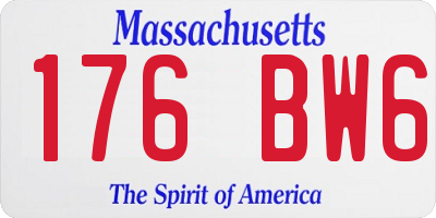 MA license plate 176BW6