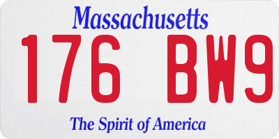 MA license plate 176BW9