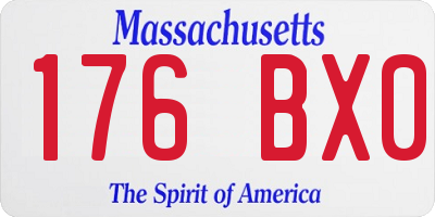 MA license plate 176BX0