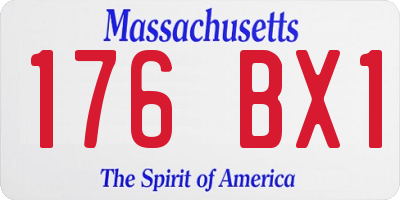 MA license plate 176BX1