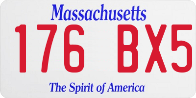 MA license plate 176BX5
