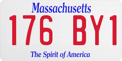 MA license plate 176BY1