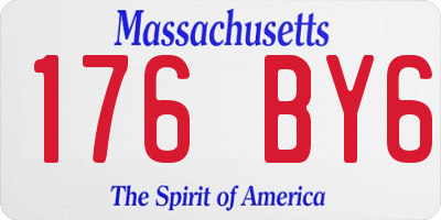 MA license plate 176BY6