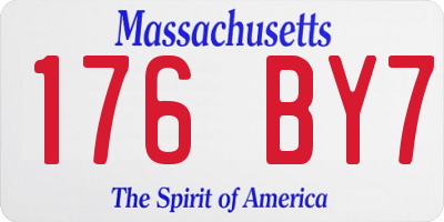 MA license plate 176BY7