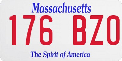 MA license plate 176BZ0