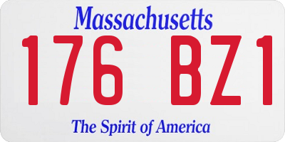 MA license plate 176BZ1
