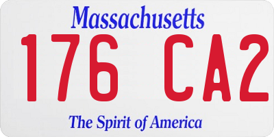 MA license plate 176CA2