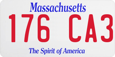 MA license plate 176CA3