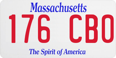 MA license plate 176CB0
