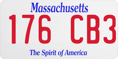 MA license plate 176CB3