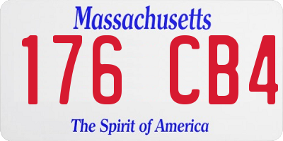 MA license plate 176CB4