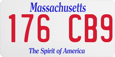 MA license plate 176CB9
