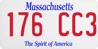 MA license plate 176CC3