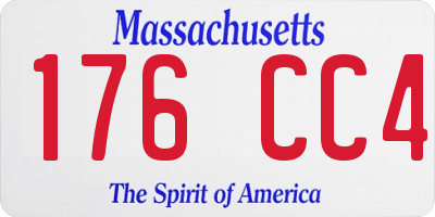 MA license plate 176CC4