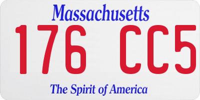 MA license plate 176CC5